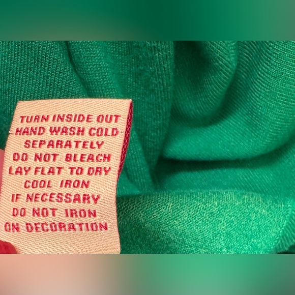 Reba Vibrant Green Sweater with Embroidery & beading at Neckline size Large - Picture 10 of 11